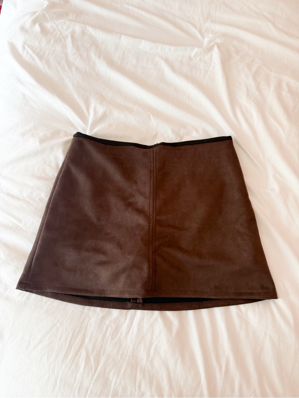 Altar’d State Chocolate Brown Shaylee Suede Seam Front Mini Skort Size Medium